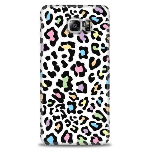 Samsung Galaxy Note 5 Kılıf HD Baskılı Kılıf - Renkli Leopar + Tam Ekran Koruyucu