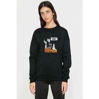 FICTION METAL ROCK MUZİK Baskılı Siyah Kadın Sweashirt