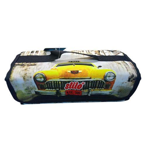 STİLO KUMAŞ DÖRTLÜ KALEM ÇANTASI DESENLİ ( Yellow Taxi)
