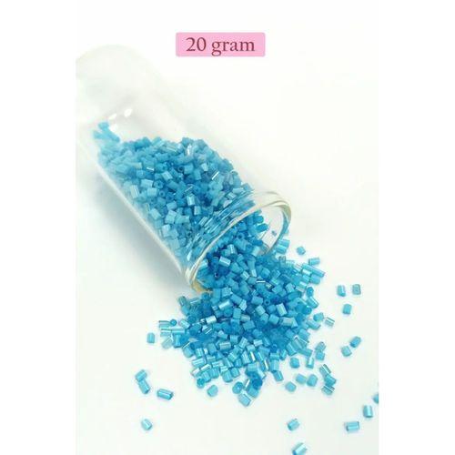Kesme Cam Boncuk 2mm - 20 Gram - Mat Mavi -BNC338