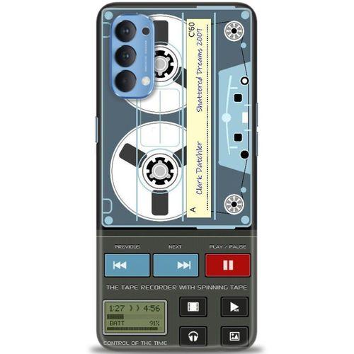 Oppo Reno 4 Kılıf HD Baskılı Kılıf - Nostaljik Kaset + Tam Ekran Koruyucu