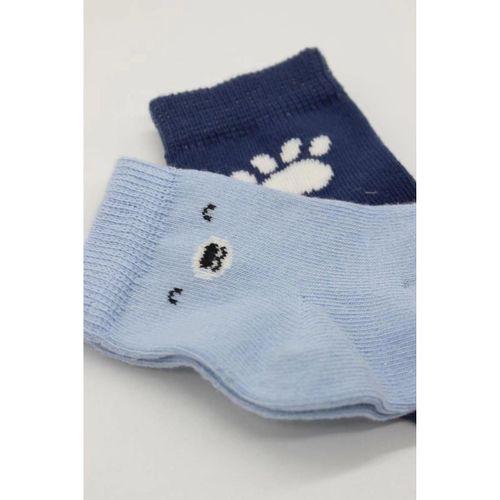 Çocuk Bistyle Bear Penye Soket Çorap 2'Li BS10116 Mavi