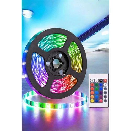5 Metre Şerit Led Rgb Işıklı Kumandalı Güç Adaptörü Her Ortama Uygun