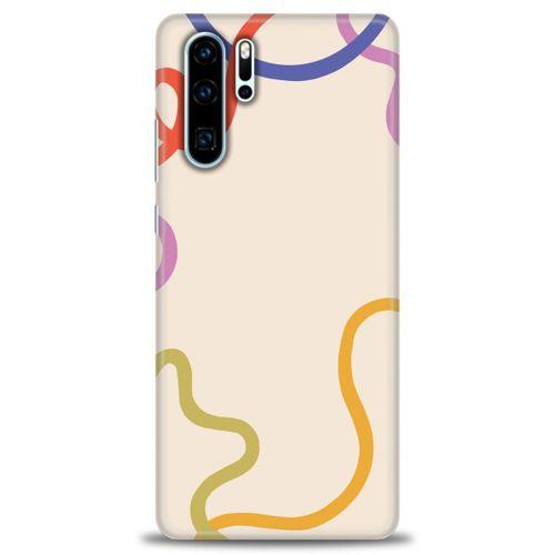 Huawei P30 Pro Kılıf HD Baskılı Kılıf - Renk Çizgileri + Tam Ekran Koruyucu