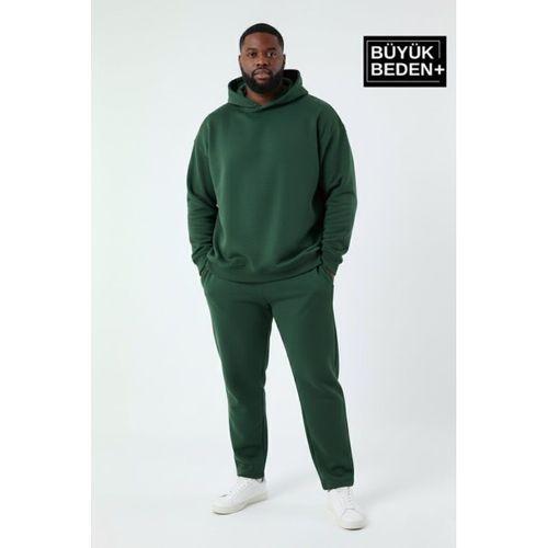 Erkek Büyük Beden Kapşonlu ince Sweatshirt SPR24BSW57
