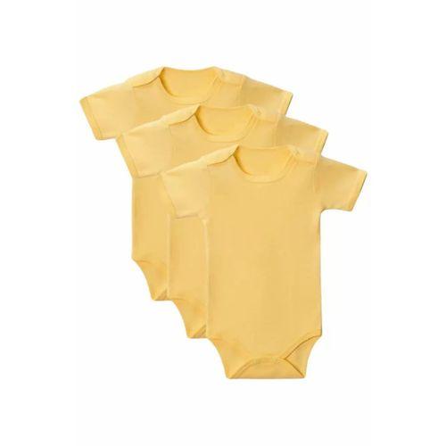 Sarı Yarım Kol Body Zıbın 7-12 YAŞ Çocuklar İçin (3 ADET) Alttan Çıtçıtlı Özel Gereksinimli