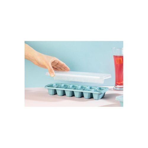 Kapaklı Büyük Boy Buz Kalıbı 12 Gözlü Buzluk Mavi