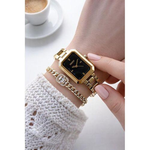 DKNY 2 Yıl Garantili 3 Atm Suya Dayanıklı Kararma Renk Atma Yapmaz Kadın Kol Saati+Bileklik DL009.15