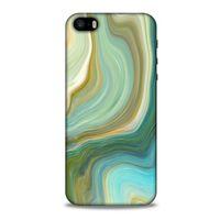 Mermer Desenli (23) Tema Ultra Koruma Kılıfı Su Yeşili Apple iPhone SE Kılıf