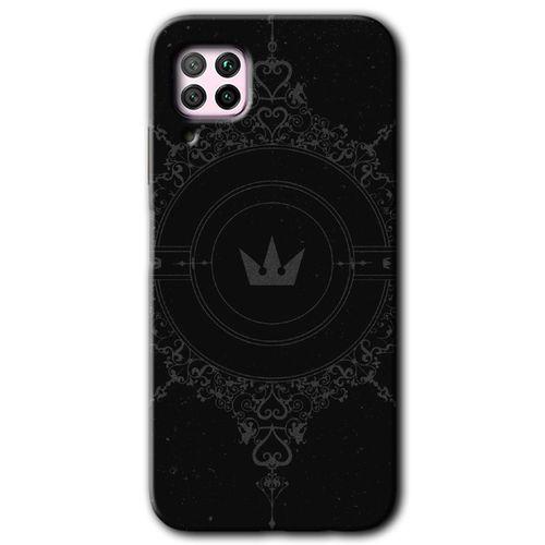 MRCİLETİSİM Huawei P40 Lite Kılıf HD Desen Baskılı Arka Kapak + Temperli Cam - Siyah Mandala 1