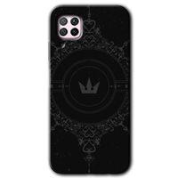 MRCİLETİSİM Huawei P40 Lite Kılıf HD Desen Baskılı Arka Kapak + Temperli Cam - Siyah Mandala 1