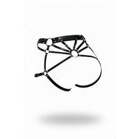 Siyah Tanga - Külot Deri Bantlı Halka Detaylı Kalça Aksesuarı - Brf1048