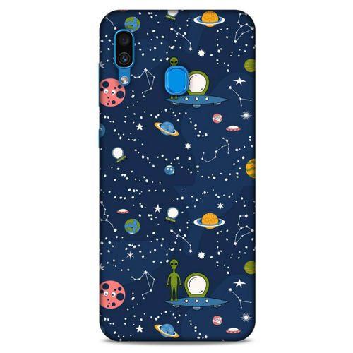 Samsung Galaxy A30 Uyumlu Kılıf Mavi Delisi (25) Antişok Kapak Space