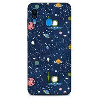 Samsung Galaxy A30 Uyumlu Kılıf Mavi Delisi (25) Antişok Kapak Space