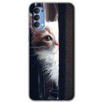 OPPO Oppo Reno 4 Kılıf HD Desen Baskılı Arka Kapak - Kedi Bakışı