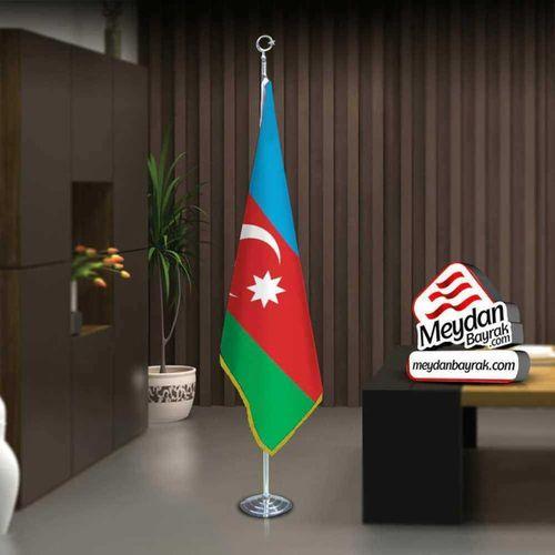 Azerbaycan Cumhuriyeti Bayrak -ofis -makam-toplantı Odaları -direkli -saçaklı Makam Bayrağı