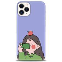 iPhone 12 Pro Kılıf HD Baskılı Kılıf - Yeşil Kız + Tam Ekran Koruyucu