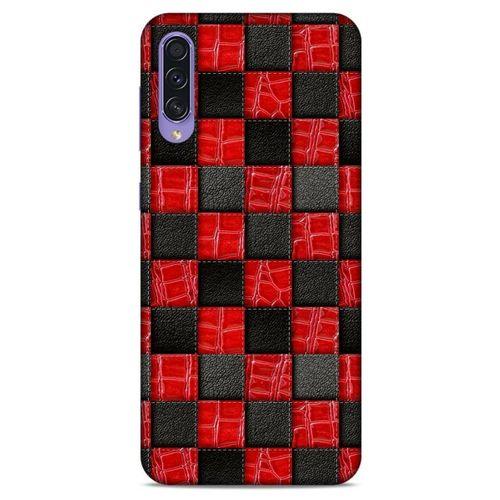 Samsung Galaxy A50s Kılıf Patchwork (47) Crystal Flex Kılıf Siyah Kırmızı