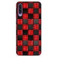 Samsung Galaxy A50s Kılıf Patchwork (47) Crystal Flex Kılıf Siyah Kırmızı