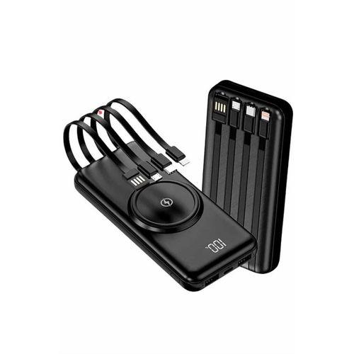 Kablosuz Çoklu Şarj Girişli 10.000 Mah Kablolu Powerbank Taşınabilir