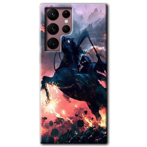 MRCİLETİSİM Samsung Galaxy S22 Ultra Kılıf HD Desen Baskılı Arka Kapak + Temperli Cam - Bloodhorne