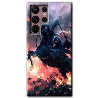 MRCİLETİSİM Samsung Galaxy S22 Ultra Kılıf HD Desen Baskılı Arka Kapak + Temperli Cam - Bloodhorne