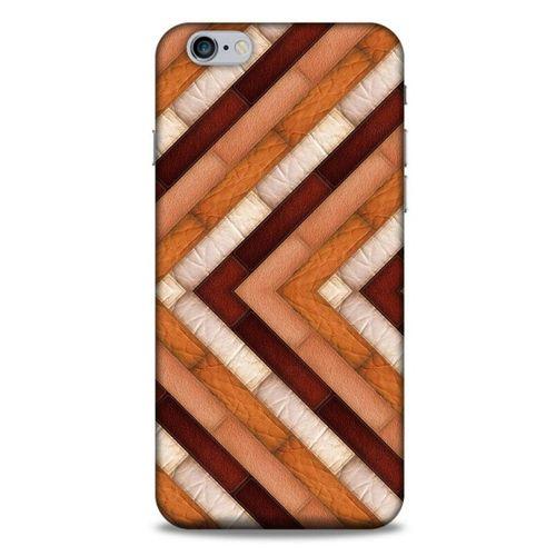Apple Iphone 6S Plus Kılıf Patchwork (40) Fit Silikon Kılıf Kahverengi Beyaz