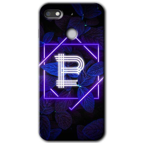 General Mobile GM 8 Go Kılıf HD Desen Baskılı Arka Kapak - Dark Neon Yaprak B Harfi