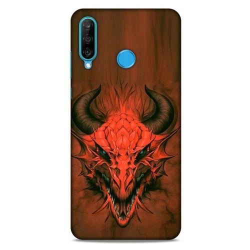 Huawei P30 Lite Kılıf Dragons (14) Lansman Kılıf Kırmızı Boynuzlu Ejderha