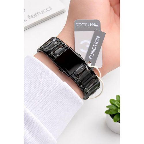 Ferrucci İç Fonksiyonları Aktif 30mt Suya Dayanıklı Çelik Kordon + Bileklik Hediyeli Erkek Kol Saati VS.BLKT.0957