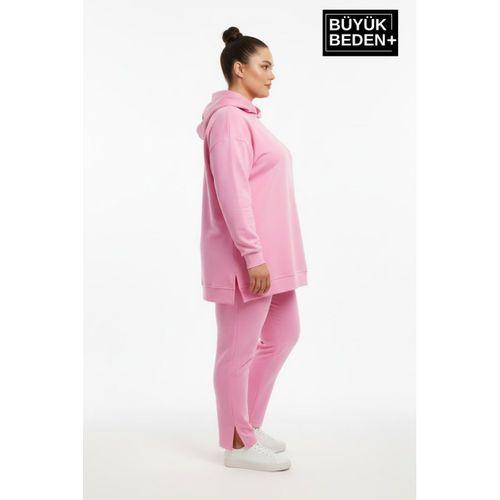 Büyük Beden Kapşonlu Tunik Sweatshırt SPR26BTK991