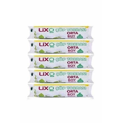 Orta Boy Çöp Torbası 55 x 60 cm 20 Li Rulo x 5 Paket = 100 Adet (Mavi)