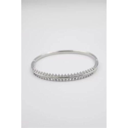 Taşlı Vip Bilezik - Gümüş