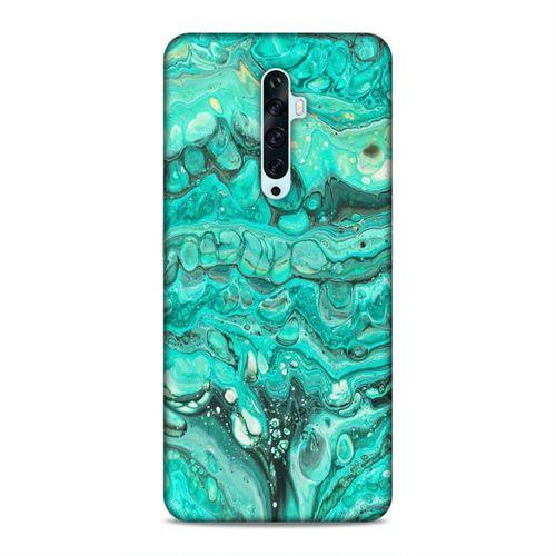 Oppo Reno 2Z Kılıf Su Yesili Mermer Arka Kapak Silikon Koruma Full Koruyucu