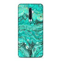 Oppo Reno 2Z Kılıf Su Yesili Mermer Arka Kapak Silikon Koruma Full Koruyucu