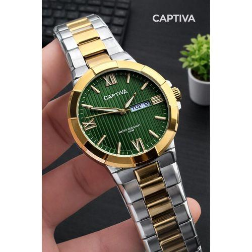 Captiva Bileklik Hediyeli Çelik Kordon Haftanın Günü Ve Takvimli Kadran Erkek Kol Saati CT.M.001.M1