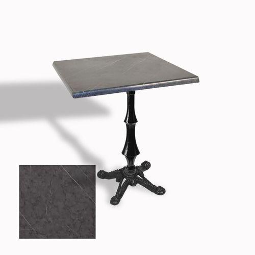 Dockers Çipa 1012 Döküm Ayak Kare Masa 80X80 cm - (Werzalit, Wermodin ve Allzalit Tabla) - Grey Marble