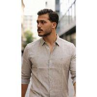 Erkek Uzun Kollu Keten Gömlek
