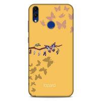 Huawei Honor 8C Kılıf Kelebek Etkisi (46) Core Armor Kılıf Yeşil Sarı