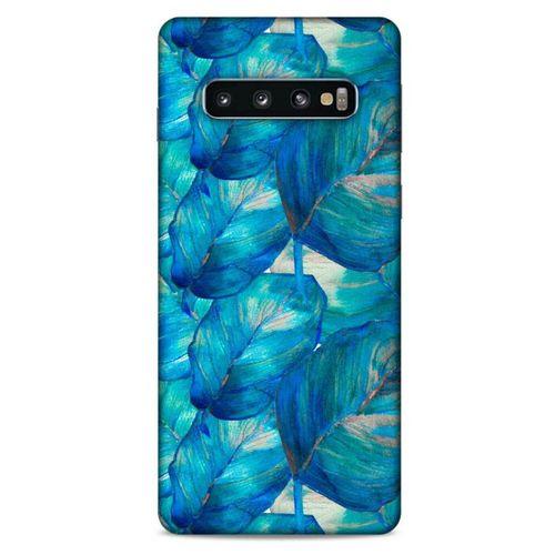 Samsung Galaxy S10 Uyumlu Kılıf Mavi Delisi (47) Crystal Flex Kılıf Yaprak