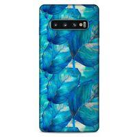 Samsung Galaxy S10 Uyumlu Kılıf Mavi Delisi (47) Crystal Flex Kılıf Yaprak