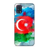 Samsung Galaxy M31 Uyumlu Kılıf Azarbaijan (15) Antişok Kılıf Bayrak İllustre