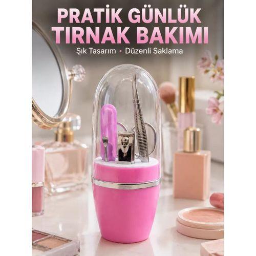 Taşınabilir Manikür Seti Pembe Tırnak Bakım Ve Kişisel Bakım Kiti