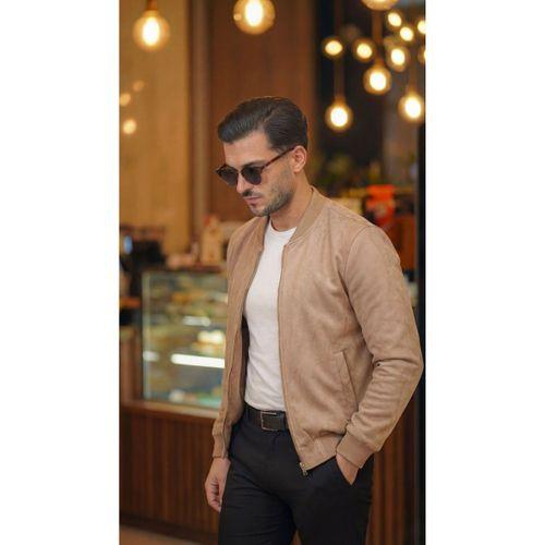 Erkek Scuba Süet Kumaş Bomber Hırka