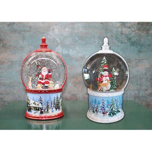 Kardan Adam Ve Noel Babalı Işıklı Müzikli Kar Küresi