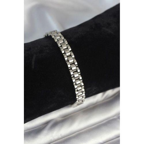 316L Çelik Gümüş Renk 7 mm Kalınlık Erkek Bileklik