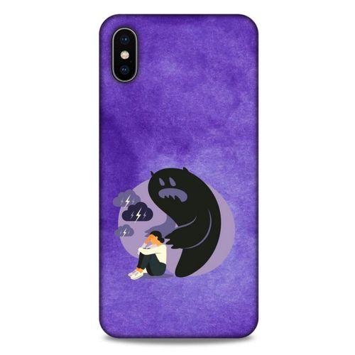 Apple iPhone XS Max Kılıf Depresyon (41) Tank Kılıf Koyu Yeşil Pembe
