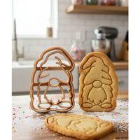 Mini Uzun Şapkalı Noel Cücesi Kurabiye Kalıbı – Küçük Boy Gnome Figürlü, Çift Parça Hamur Kesici, Şeker Hamuru ve Oyun Hamuru İçin