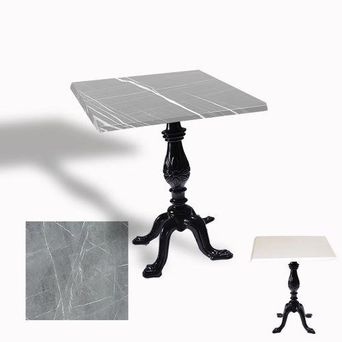 Dockers Çipa 1001 Döküm Ayak Kare Masa 70x70 cm - (Werzalit, Wermodin ve Allzalit Tabla) - Light Temperado