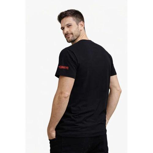 Erkek TÜRKİYE Baskılı Tişört 2026 Dünya Kupası Taraftar Forma T-Shirt - Siyah
